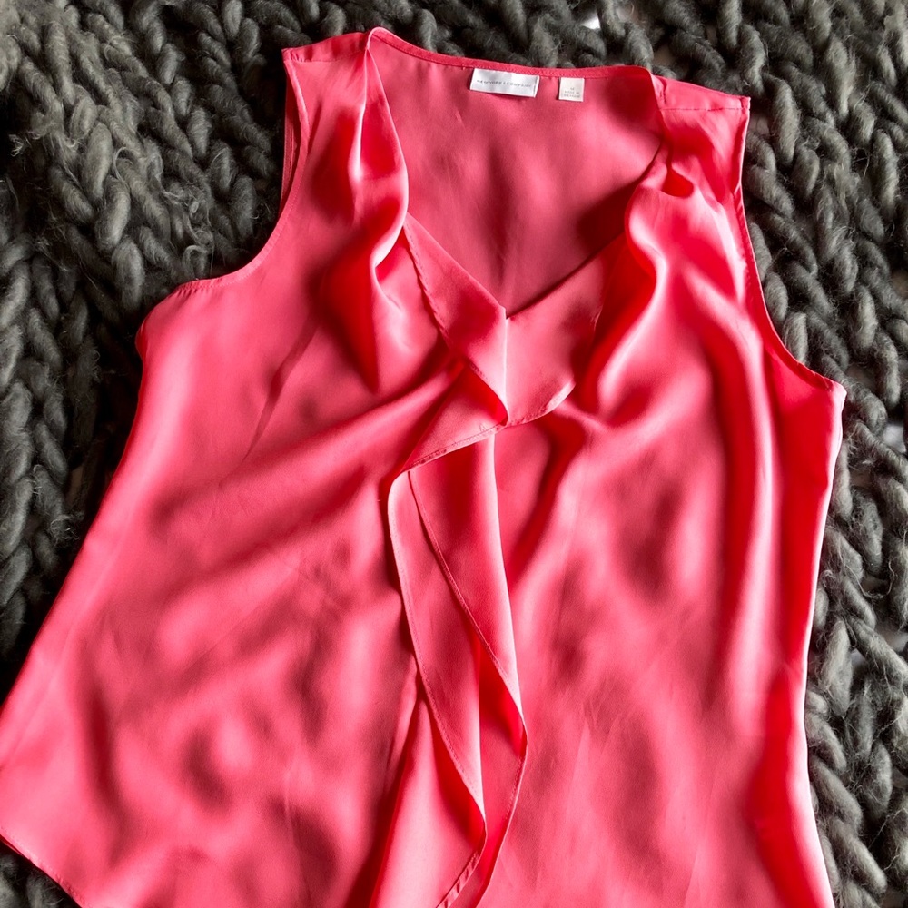 Coral pink chiffon dressy top